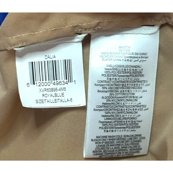 BCBGMAXAZRIA Dalia Dress Asymmetric Lace Cocktail Coquette Creative Party Blue - Picture 12 of 14